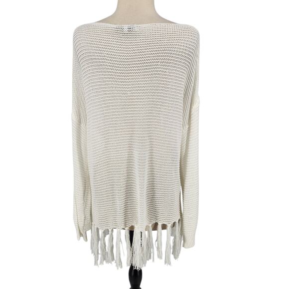 SALE Miss Sparkling Open Knit Crochette Summer Beach Cover Tassel Hem XL - Picture 4 of 6